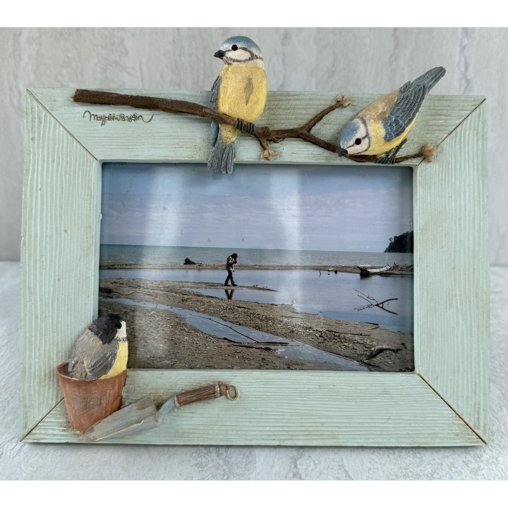 Hallmark Marjolein Bastin Resin Nature's Sketchbook Blue Birds 4x6 Frame #7610